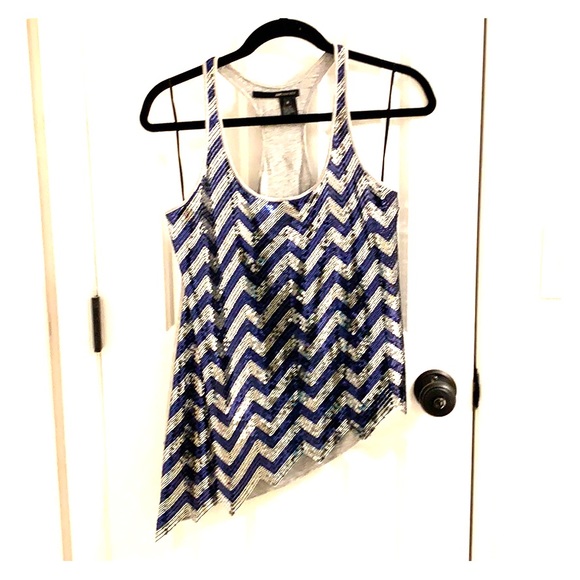 JAYGODFREY Tops - Jay Godfrey size 4 blue and silver sequined top